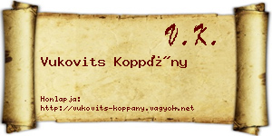 Vukovits Koppány névjegykártya